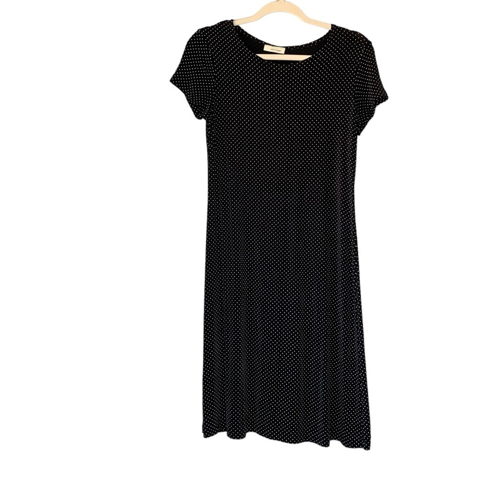 PEONY black and white polka fit cap sleeve knit dress. Size‎ M